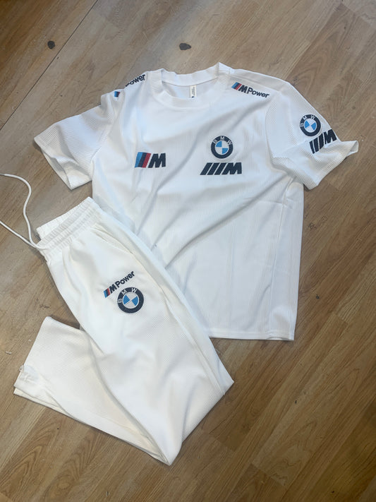 BMW White Coord set Tshirt & Lower 8233