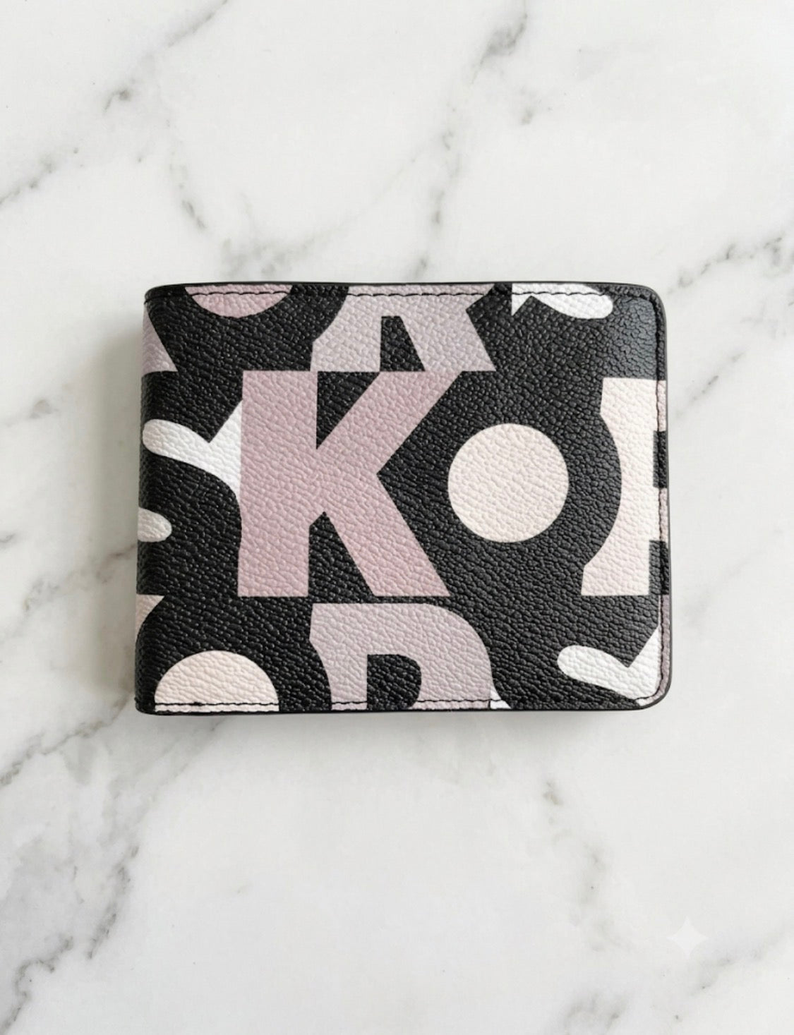 CIM MIC Alphabet Print Genuine Leather Wallet 990947