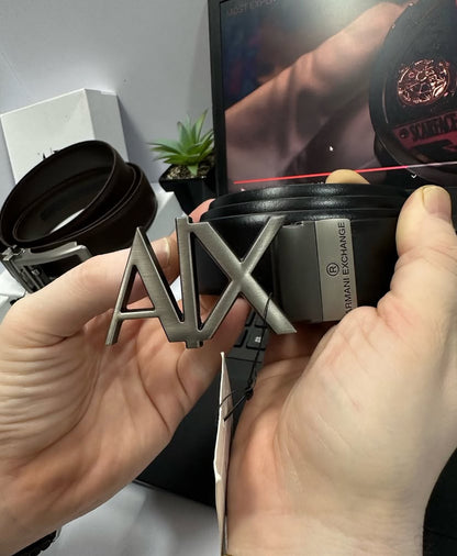 Mra AIX Logo Buckle Italian Leather Men’s Belts 12067