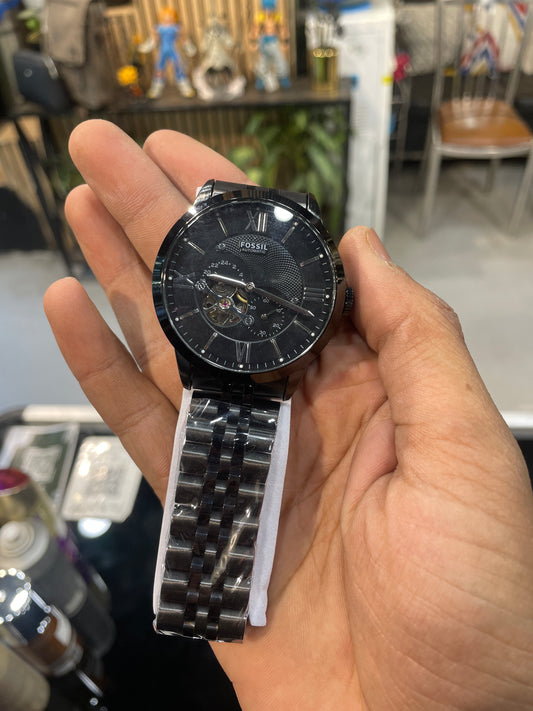 SOF FOS Black Chain With Black Dial Automatic Premium Mens Watch 990646
