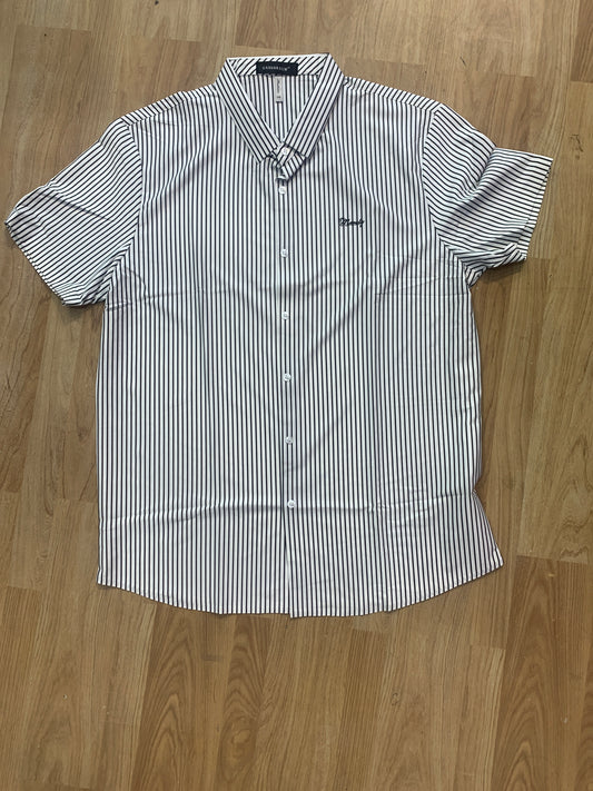 GABBDKEGW  White Colour Black Lining Manaly batch Shirt 9082