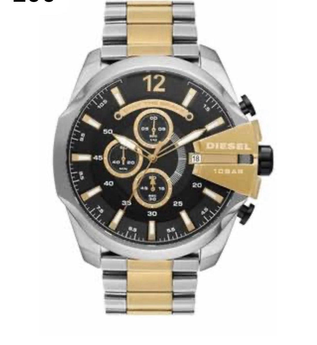 Eid Silver Gold Chain Black Dial Heavy Men Watch 901627