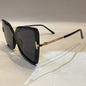 MOT Glossy Black Frame Black Shade Unisex Sunglasses 6925 65 20-136