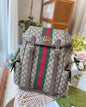 Cug Apricot Colour Gg Print Green Red Strip Unisex Backpack 43267
