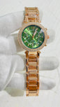 Cim Copper Chain Green Dial Studed Ladies Watch 989362