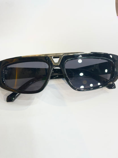 UOL LOU Black Frame Black Shade Unisex Sunglass 6155 55 18 145