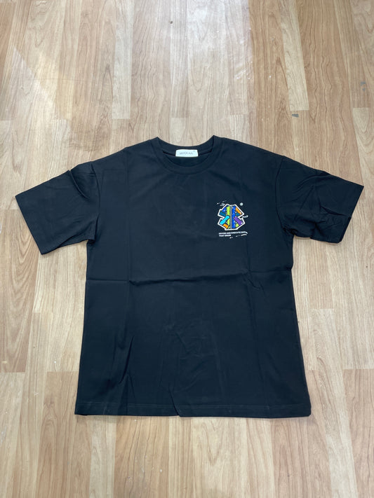 Moguan Design Black Colour Rsonegotn Print Premium Quality Round Neck T-Shirt A9080