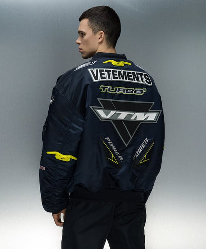Vet VTM MTL  Black ALPHA INDUSTRIES EDITION BOMBER JACKET WITH TEXTURED PATCHES 7036