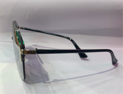 CUG Frameless Silver Black Shade Black Stick Unisex Sunglasses 0291S 135 0-145
