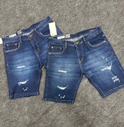 CAL Navy blue Colour Rough Design Premium Quality Denim Short 88830