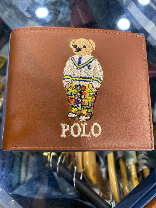 LOP POL Genuine Leather Teddy Embroidered Men’s Wallet 990757