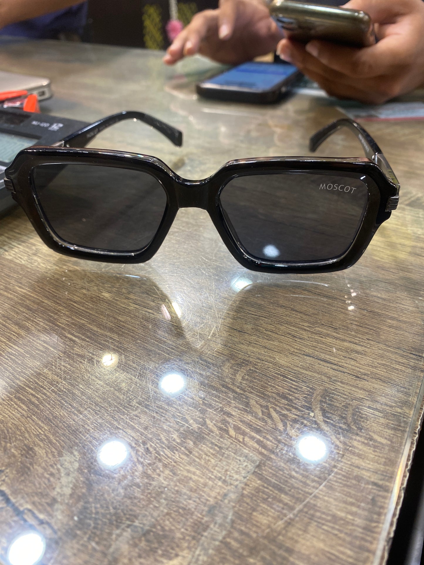 Mos Som Black Frame Black Shade Unisex Sunglass 6104 52 18 142