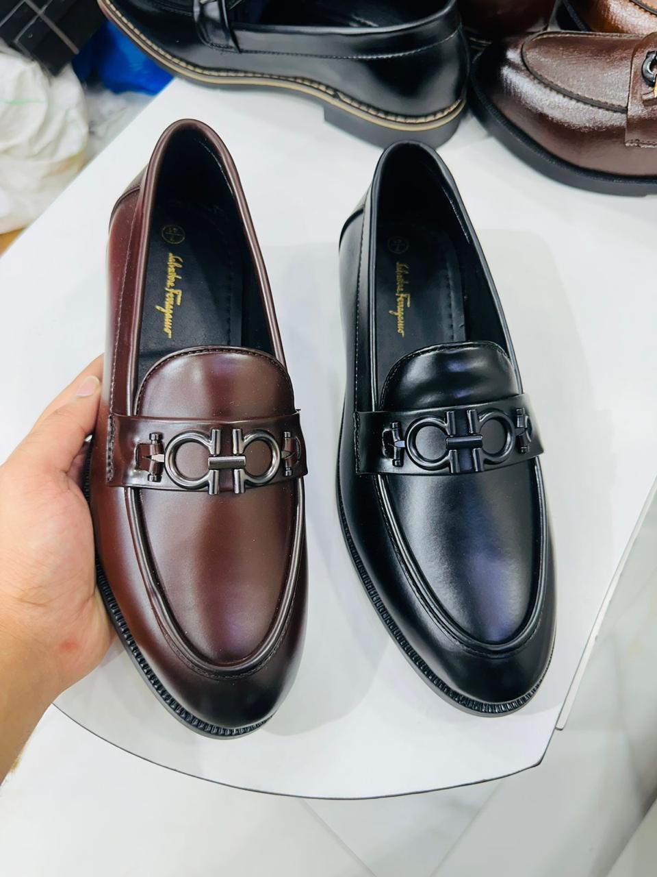 REF FER Black Formal Loafers Shoes 988110