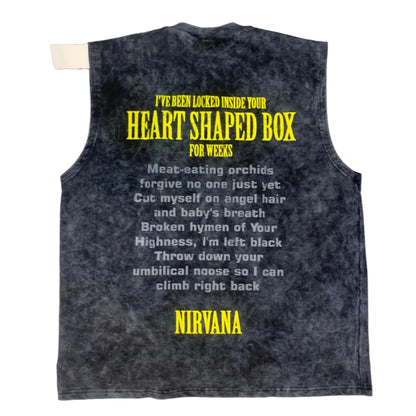 POST MODERN Faded Black Grey Colour HEART SHAPED BOX Print Imported Unisex Tank Top 990315