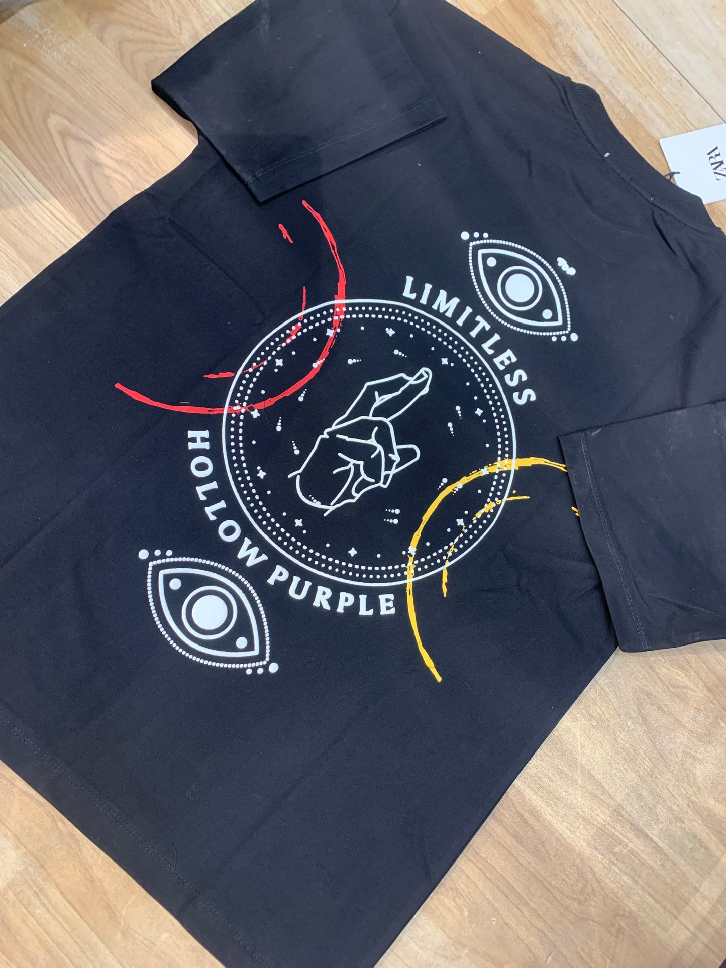 Raz cotton imported T shirts black drop shoulder Limitless 988668