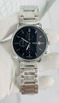 SOF FOS Silver Chain Black Dial Chronograph Working Men Watch 990823