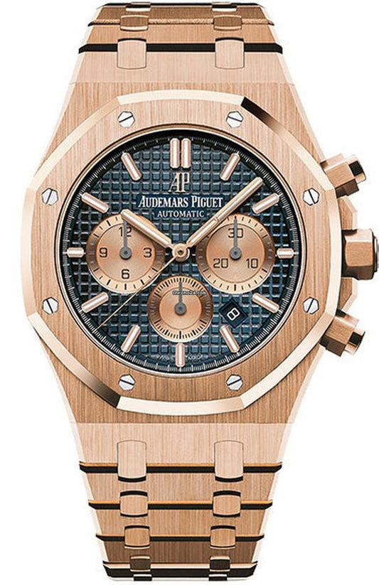 DUA Copper Chain Blue Dial Premium Quality Chronograph Working Men Watch 989705