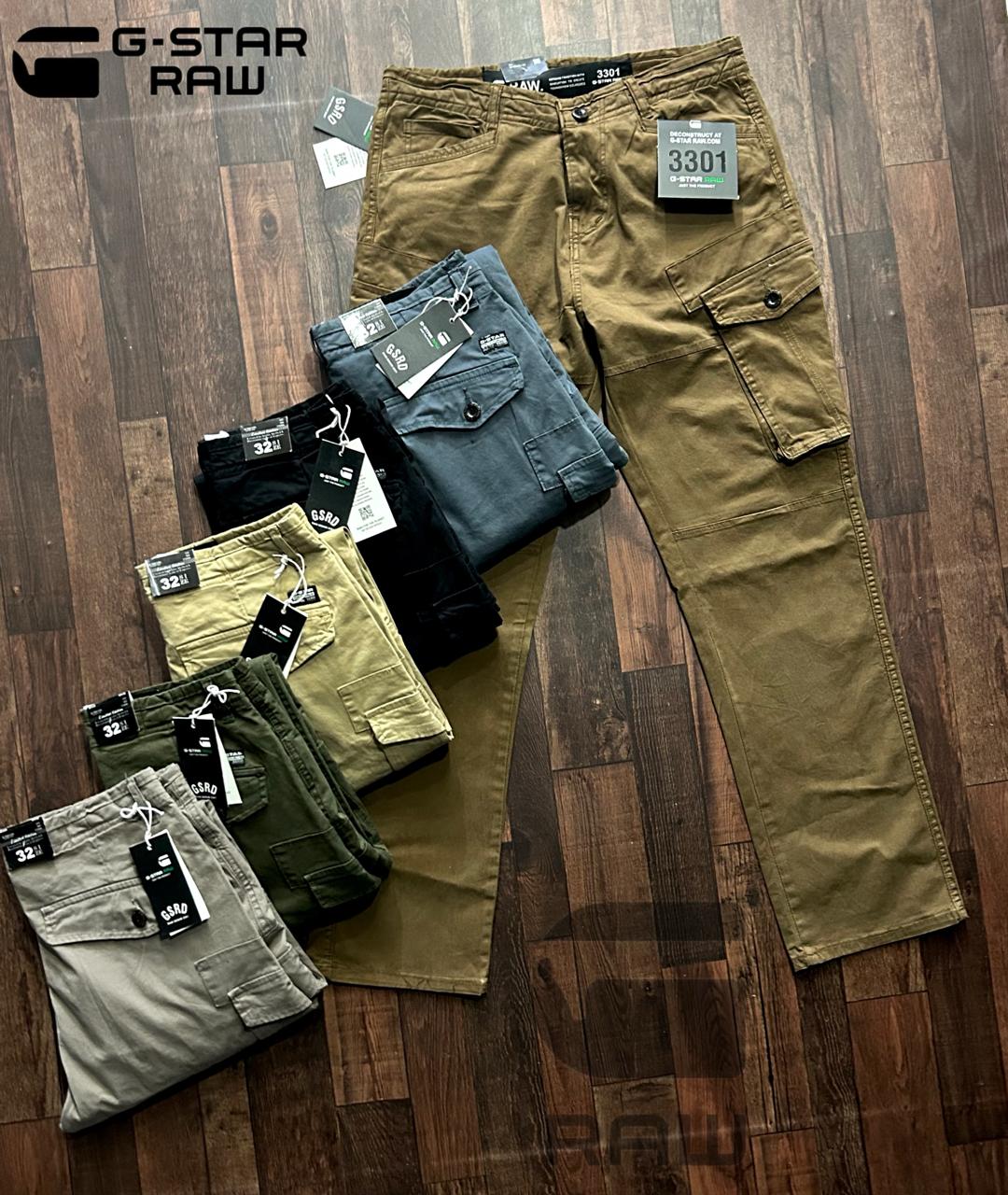 GSRD Star Black Colour 4 Pocket Straight Fit Cargo 3301