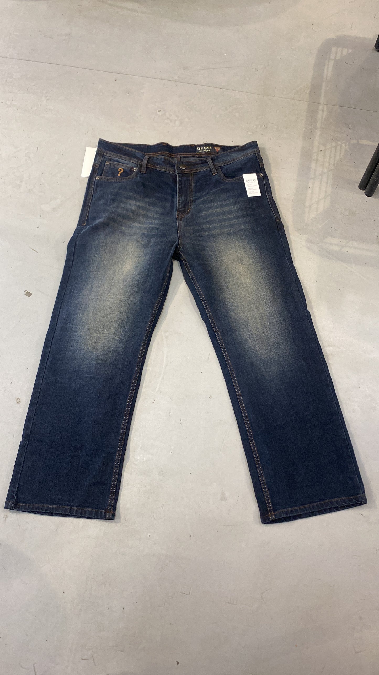 EUG GUE Dark Blue Faded Grey l Shade Premium Quality Straight Lose Fit Men’s Jeans 990359