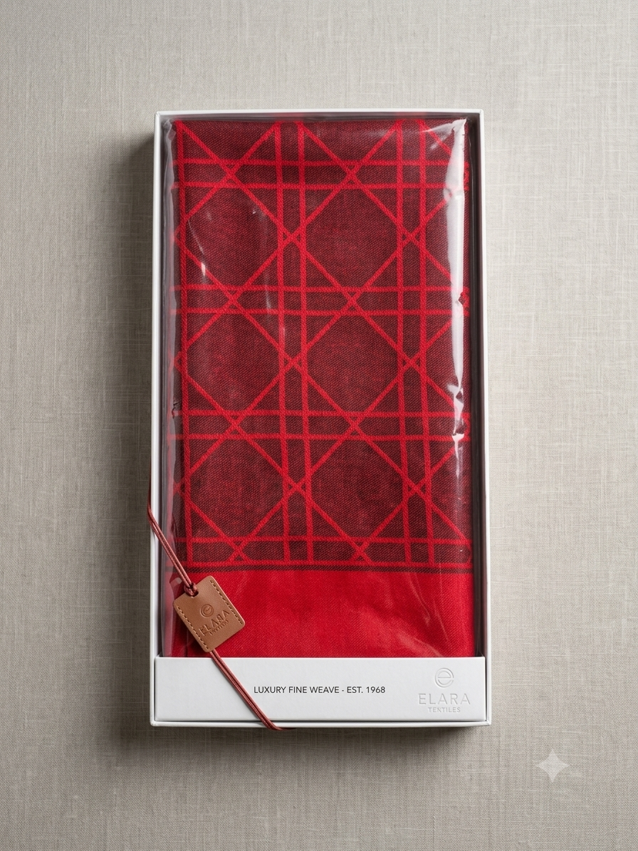 OID DIO Black Red Colour Premium Quality Unisex Stole 991396