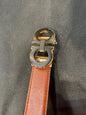 REF FER  Black Copper Colour Buckle Brown Black Strap Men Belt 990786