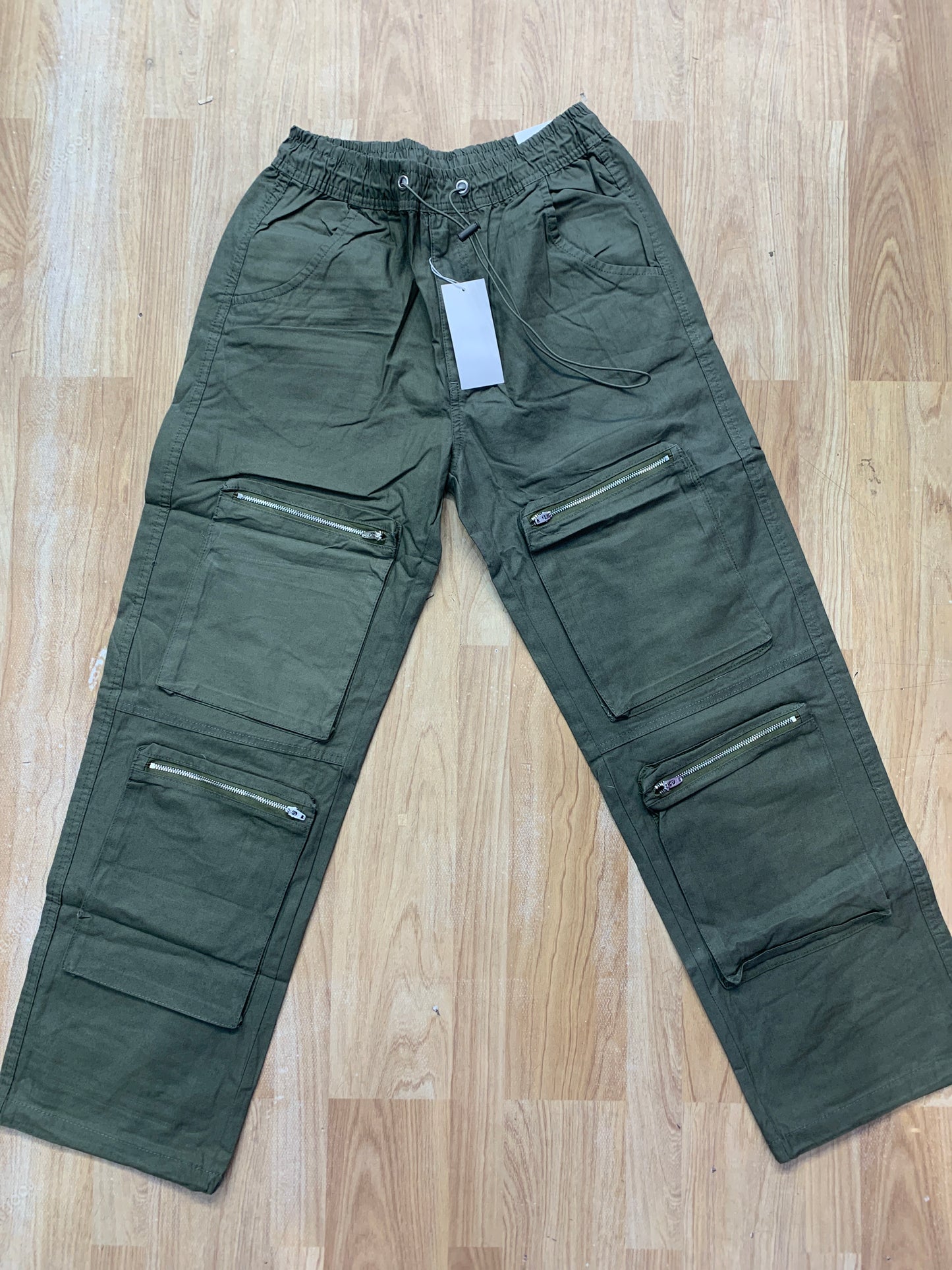 M&H Cargo Green  Colour Six Pocket Straight Fit H9030