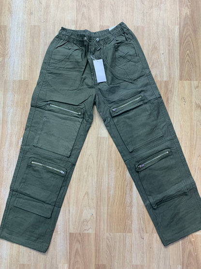 M&H Cargo Green  Colour Six Pocket Straight Fit H9030