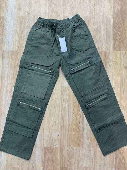 M&H Cargo Green  Colour Six Pocket Straight Fit H9030