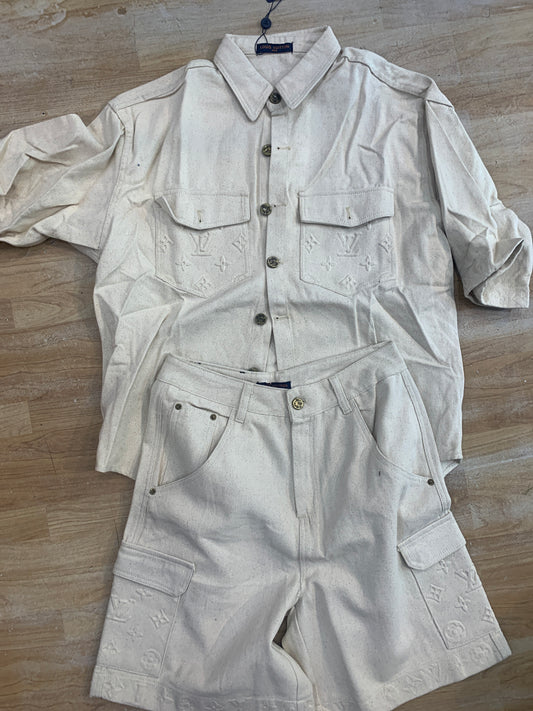 UOL Coord Set Cream Shirt with Short 2024