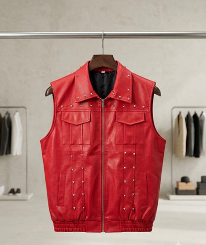 FASHION Multi Colour Studd  Premium Quality Unisex Half Leather Jacket 991428-A