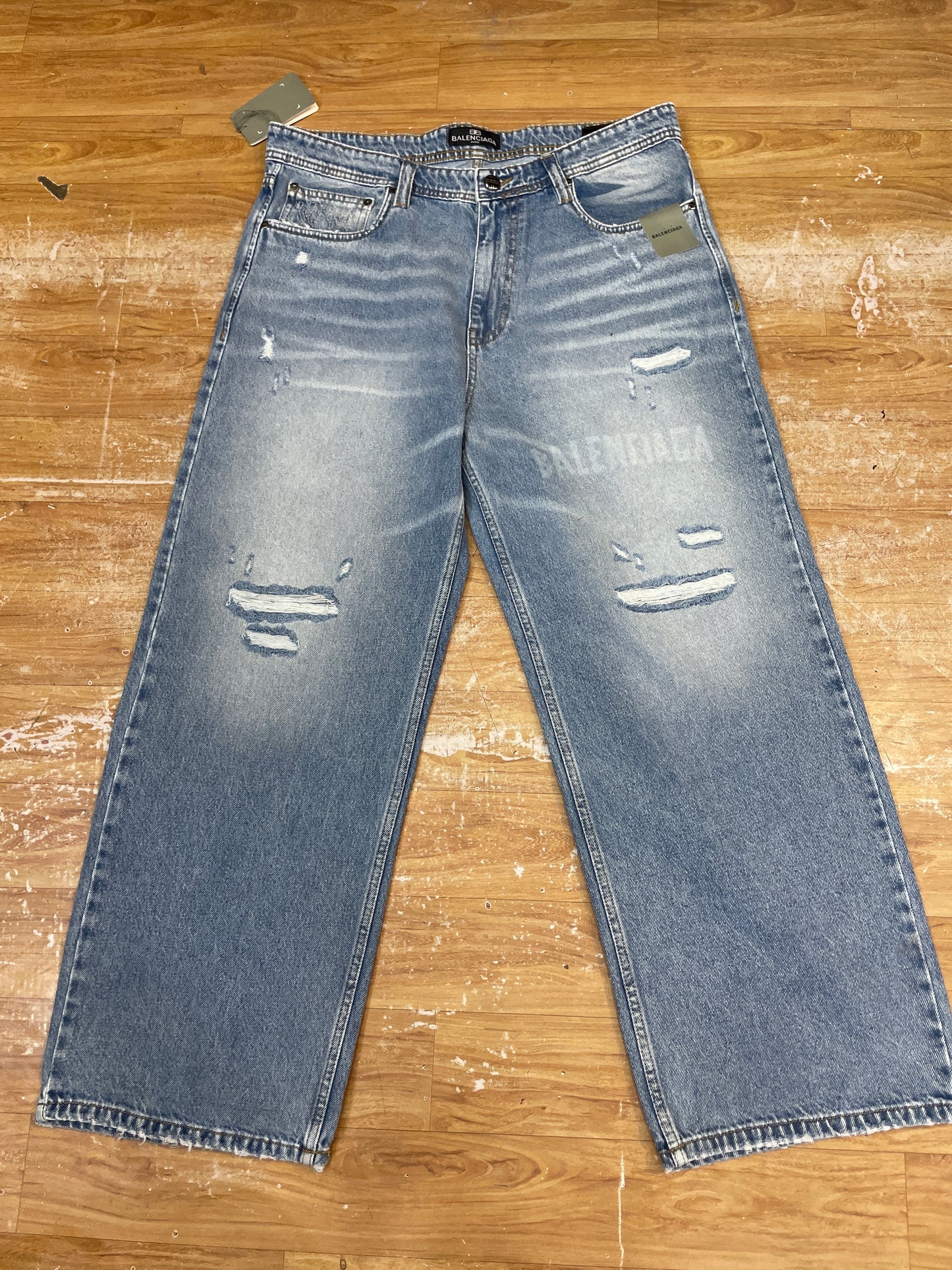 LAB BAL Faded Blue Colour Premium Quality Rugged Baggy Fit Men’s Jeans KFN8791