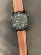 Sof Brown Leather Strap Black Dial Men’s Watch 990955