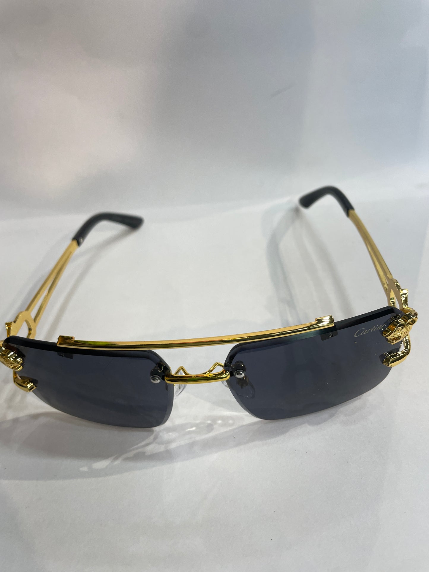 RAC Frameless Golden Black Stick Black Shade Sunglass SUN 2033