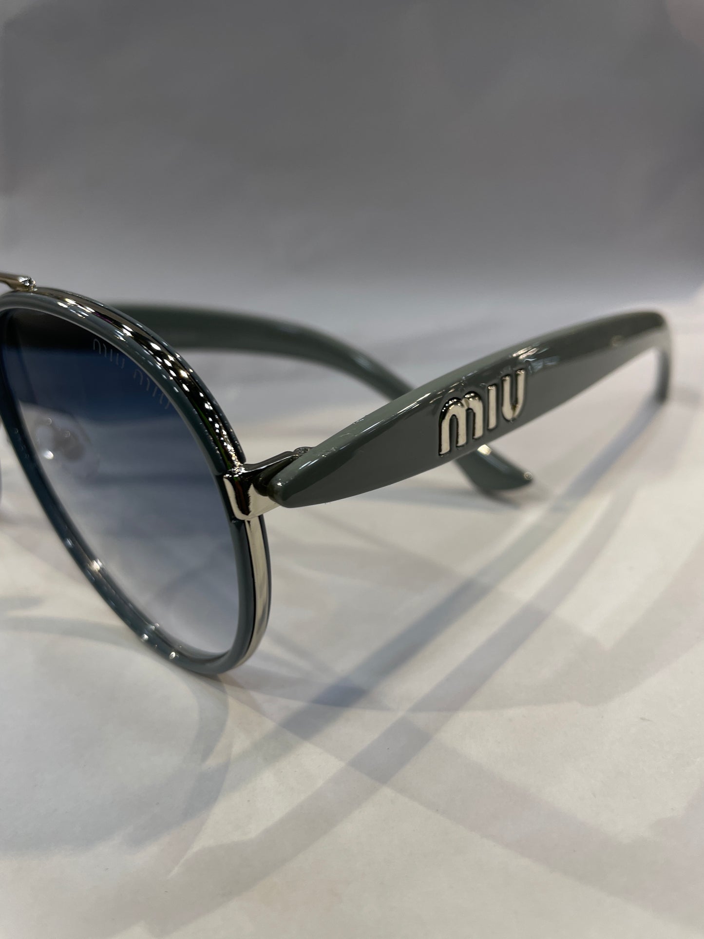UIM MIU Grey  Frame Blue Trancy  Shade Unisex Sunglasses 5G368 51 18 150