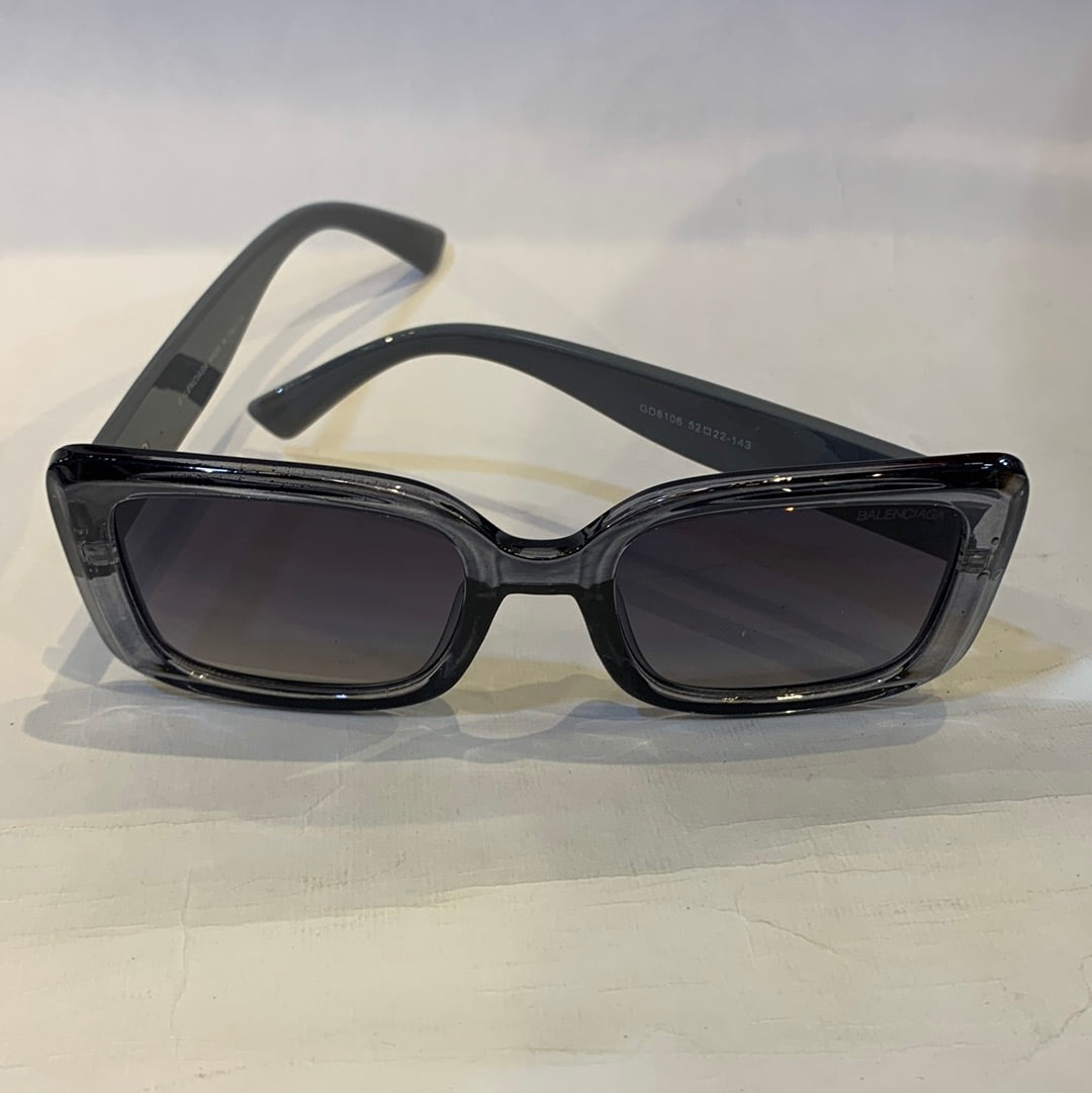 LAB Grey Transparent Frame Black Shade Sunglasses GD8106 52 22-143