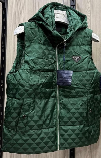 ARP PRA Green Colour Tich Button Multi Pocket Premium Quality Half Puffer Jacket M504