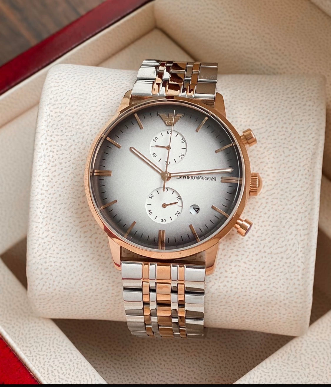 MRA Silver Copper Chain White Copper Dial Chronograph Working Men’s Watch 990820