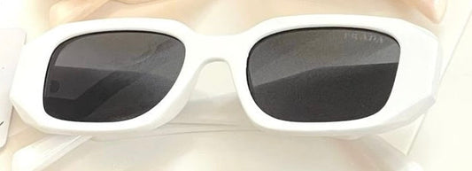 Arp White Frame Black Shade Unisex Sunglass 8251 52 18-141