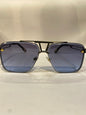 YAM Black Frame Blue Trancy Shade Unisex Sunglass 58372 62 16 146 C5