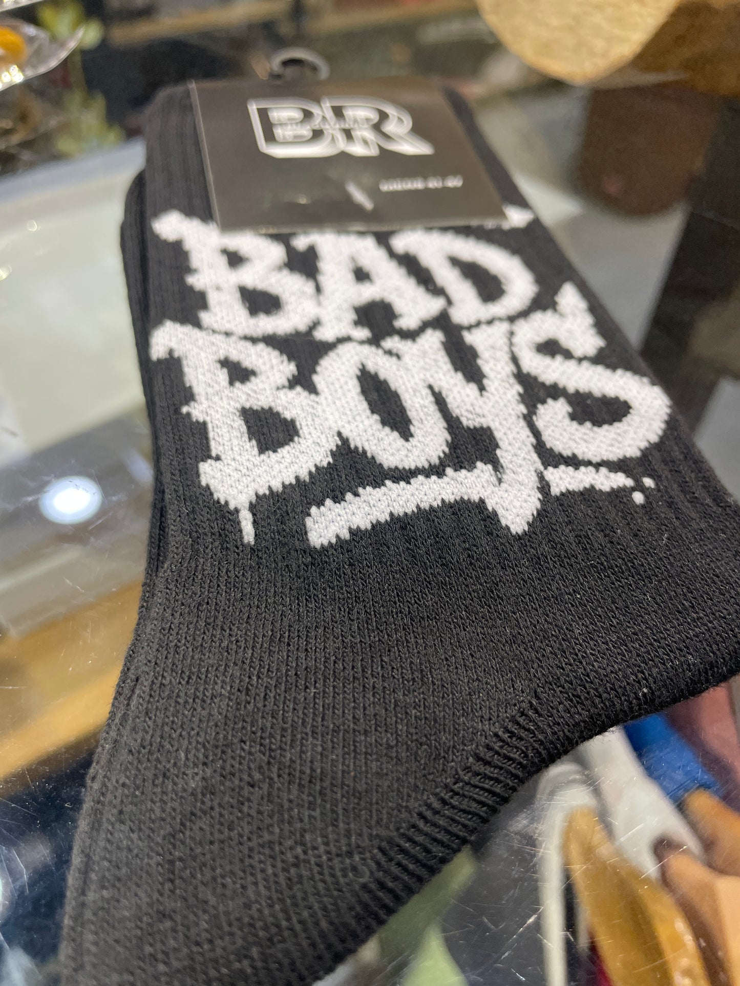 BR Black Colour Bad Boys Print Premium Quality Full Socks 990749
