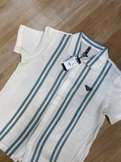 Selection crosia shirt half sleeve imported beige green colour 654985