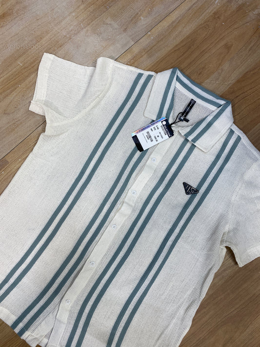 Selection crosia shirt half sleeve imported beige green colour 654985