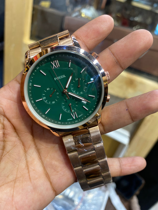 Sof Copper Chain Green Dial Chronograph Working Men Watch 989297