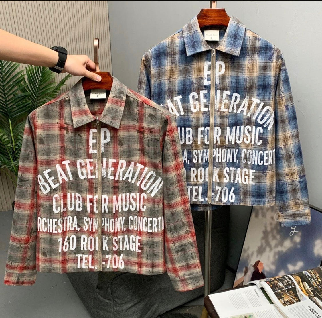 Savage Base Red Grey Check  Beat Generation Print Premium Quality Full sleeve Imported Shirt 9529 -A