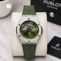 BUH HUB Olive Green Strap Silver Ring Green Dial Men’s Watch 991397
