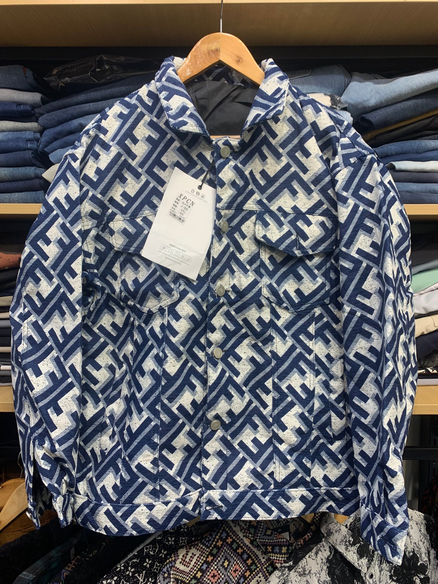 XPCN Blue Colour With FF Print Premium Quality Shacket J66