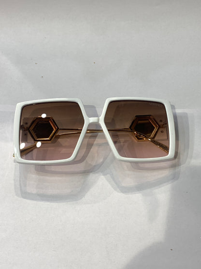 Rev Ver White Frame Pink Yellow Shade Sunisex Sungless Sun043