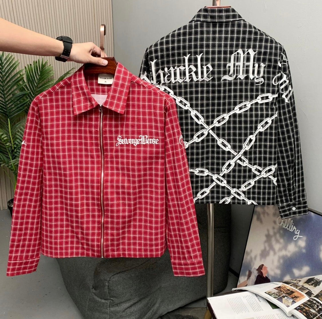 Savage Base Red White Check  Savage Base Print Premium Quality Full sleeve Imported Shirt 9532-A