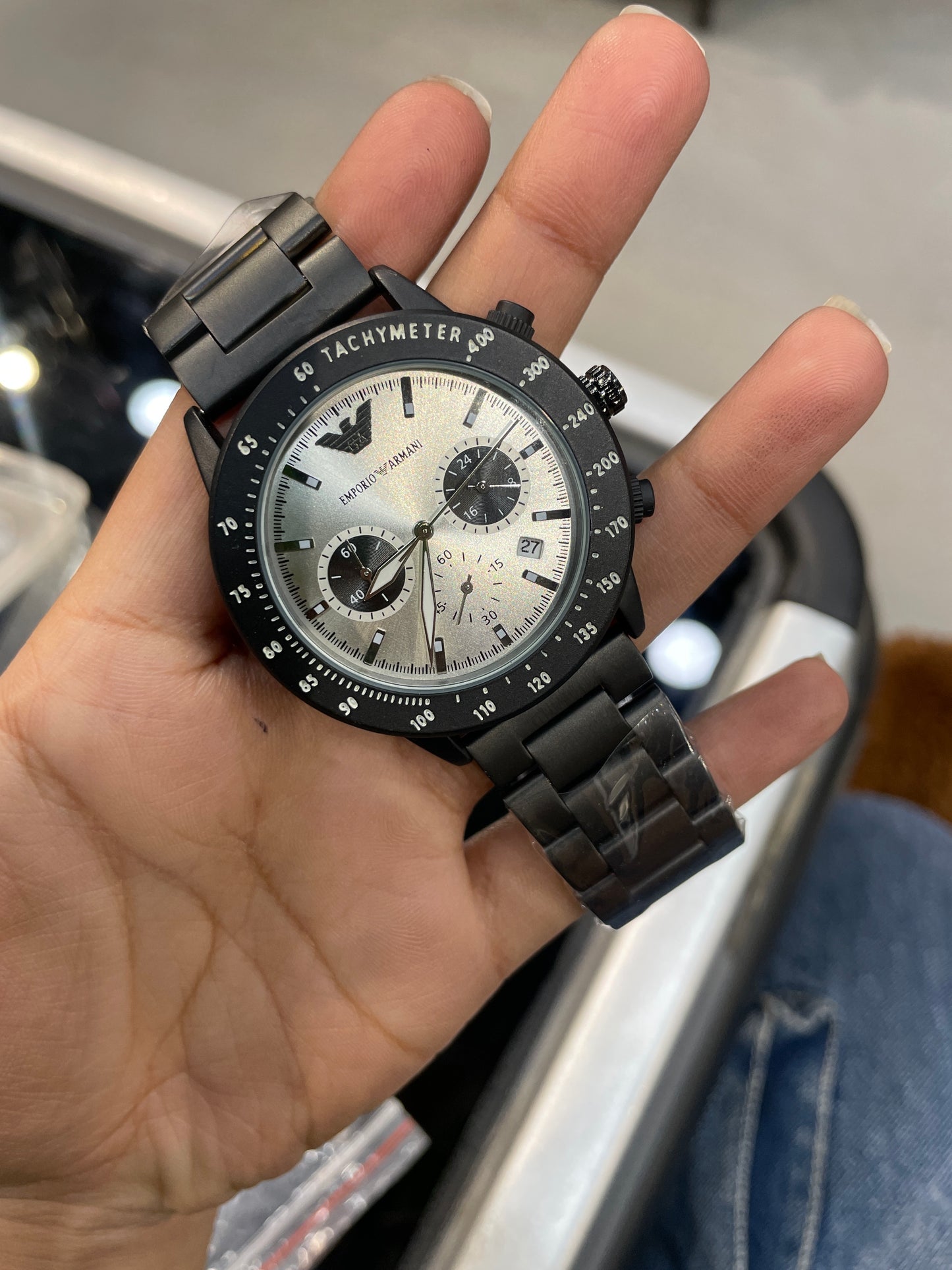 MRA White Dial Black Chain All Chrono Date Working Men’s Watch 990659