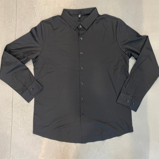 TEBAOGUO Black Colour Full Sleeve Imported Stichless Strachable Men’s Shirt T73043